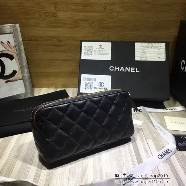 香奈兒CHANEL 2018新款 進口平紋小羊皮雙拉鏈鏈條包手機包82527 DSC1435